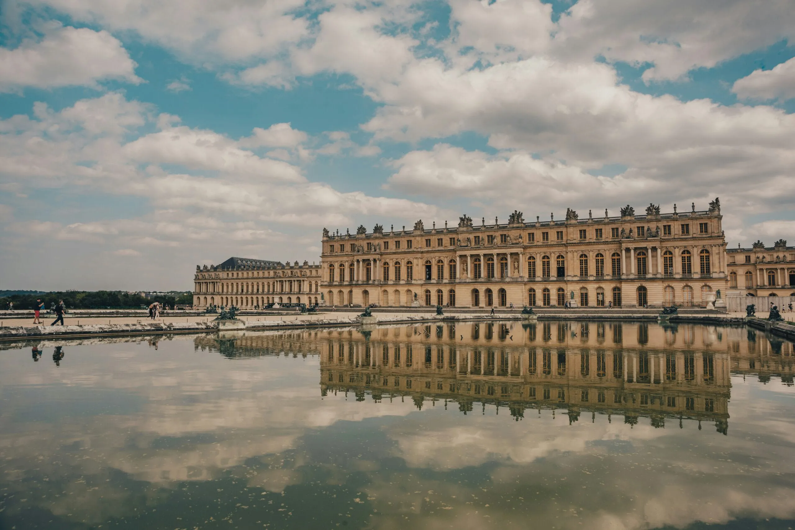 Palace of Versailles with its grand gardens and classical French architecture near Paris