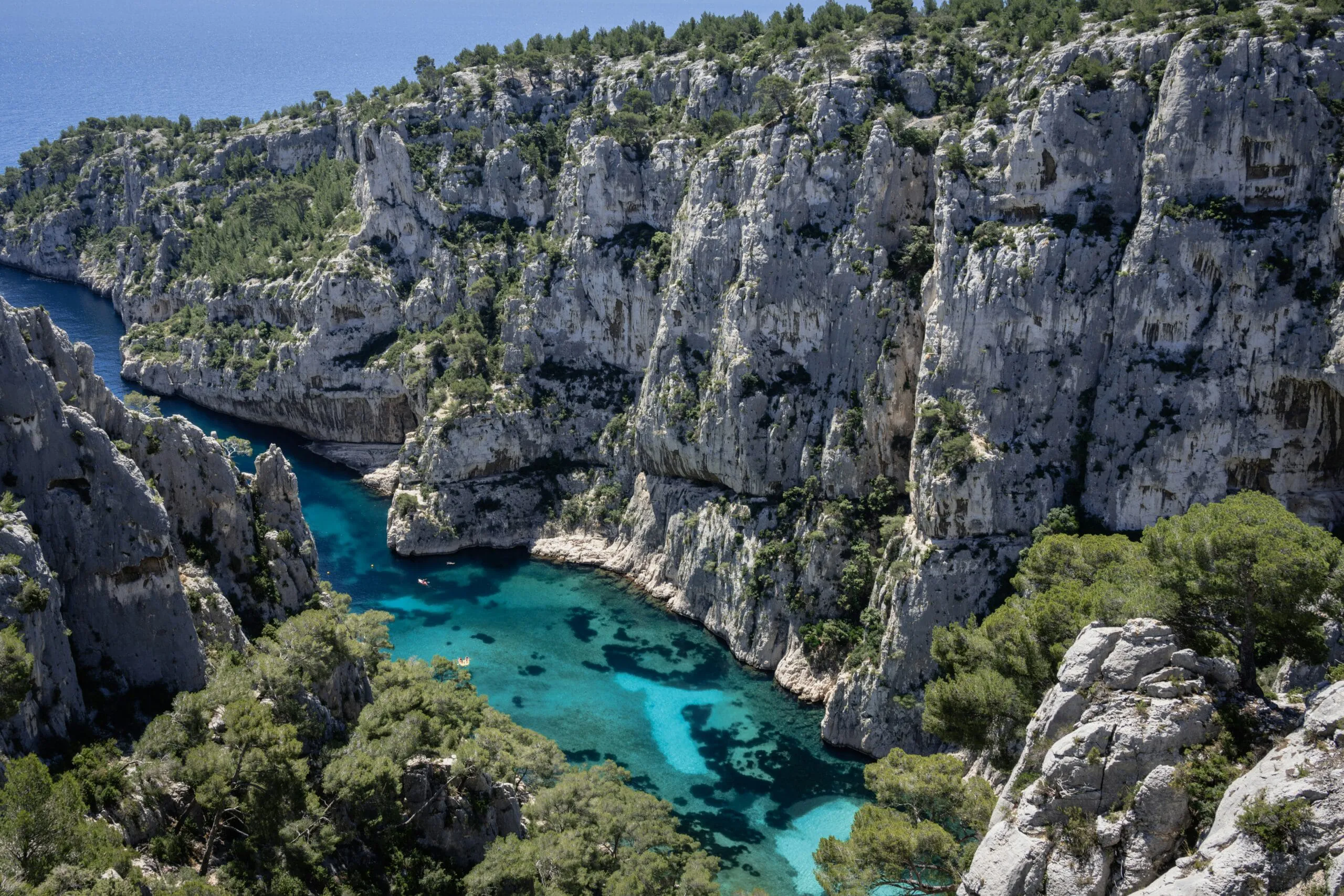 Calanques National Park turquoise water cliffs near Marseille in southern France